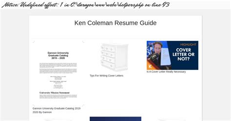 ken coleman resume guide